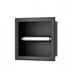 ToiletrolhouderInbouwBWSMilanZonderKlepMatZwart