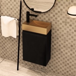 MDInteriorBlessedtoiletmeubelzwartmangohoutlinksmetfonteinmatrosgoudlinks