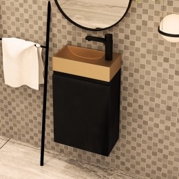 MDInteriorBlessedtoiletmeubelzwartmangohoutlinksmetfonteinmatrosgoudrechts