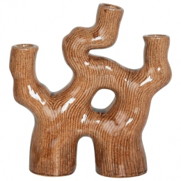 Beliani-BARBUS-Bloemenvaas-Bruin-31cm-Steengoed