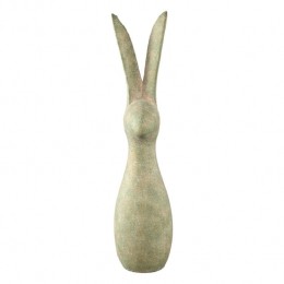 PTMDRemyGreenCementRabbitShapedStatueEarsUpXL