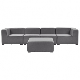Beliani-AREZZO-Bankenset-Grijs-Polyester