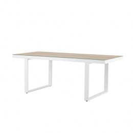 NestoutdoorMathijsTuintafelAluminiumWit-metGlazenTafelblad