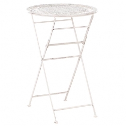 Beliani-TRIESTE-Tuinbartafel-Lichtbeige-60x60cm-IJzer