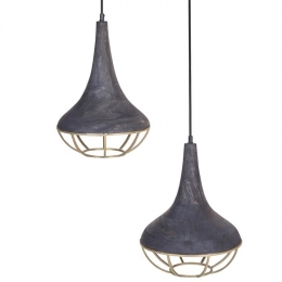 Beliani-BAGMATI-Hanglamp-ZwartKoper-Mangohout