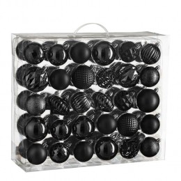 HouseofSeasonsKerstballenSet-60Stuks-Zwart