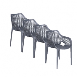 GardenImpressionsAirXLkunststoftuinstoeldgrijs-4stuks