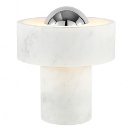 TomDixonStonetafellampLEDoplaadbaarmarmerzilver