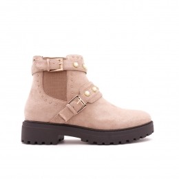 LowCutBikerBootsMetParels-Khaki
