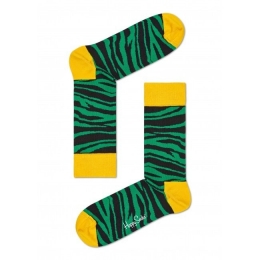 HappySocksZebraSokkenGroenGeel
