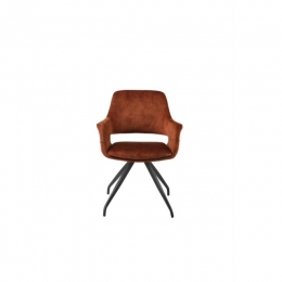 Livingfurn-Cappeetkamerstoel-velvet-roest