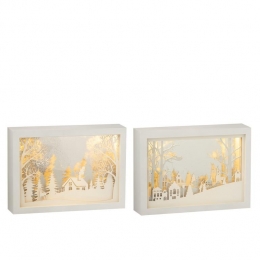 J-LinedecoratieKader3DWinter-pvcglas-zilver-2stuks-LEDlichtjes