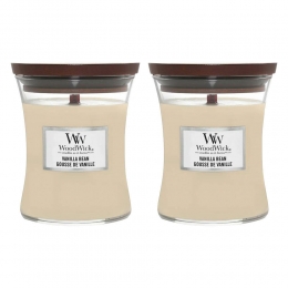 2xWoodWickGeurkaarsMediumVanillaBean275gr