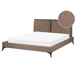 Beliani-MELLE-Tweepersoonsbed-Bruin-160x200cm-Boucl