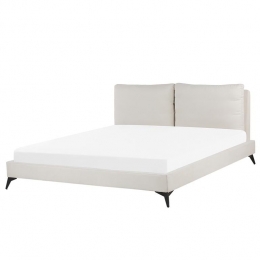 Beliani-MELLE-Tweepersoonsbed-Lichtbeige-180x200cm-Chenille