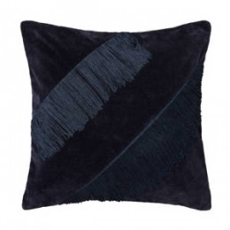 DGMOwnsierkussenFluweelenFranje-Blauw50x50cm