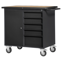 Gereedschapswagenwerkbank-5ladenampdeur-MWP-102Zwartral9005