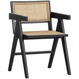 WOOODGunnEetkamerstoel-Rattan-Zwart-80x54x54