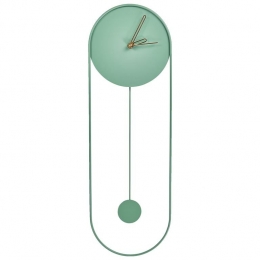 Beliani-SALVAN-Wandklok-Lichtgroen-Staal