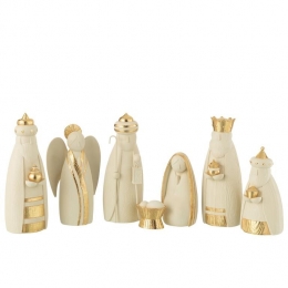 J-LinefiguurKerststal7delig-polyresin-beige