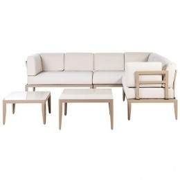 Beliani-RIMAIII-Loungesetvoor6-Lichtbeige-Aluminium