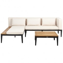 Beliani-BRACCIANO-Loungeset3-zits-Lichtbeige-Gecertificeerdacaciahout