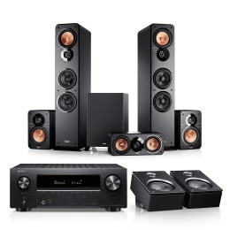 TeufelULTIMA40SurroundDenonX2800HvoorDolbyAtmosHomeCinema-systeemmetUltima40vloerstaandeluidsprekersZwartZwart
