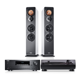 TeufelULTIMA40KOMBOVINYL250high-endstereo-installatiemetCD-MP3-spelerBluetoothSubwooferWitzwart