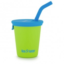 KleanKanteen-KidsKanteenSteelCupStrawLid-Bekermaat296mlgroen