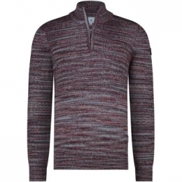 SweaterStateOfArtHalfZipTruiMelangeBordeaux