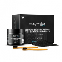 mysmileActivatedCharcoalpoederTandenbleekset2x100gram-Tandenblekenmetnatuurlijkehoutskool-bamboeTandenborstelenKokosoliepulling