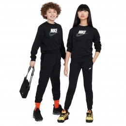 NikeSportswearBigLogoCrewTrainingspakKidsZwartWitDonkergrijs