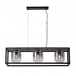 FreelightHanglampDentro3lichtsL110cmrookglaszwart