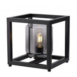 FreelightTafellampDentroB26cmrookglaszwart