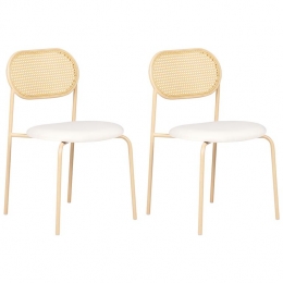 Beliani-ADAVER-Eetkamerstoelsetvan2-Lichtbeige-Metaal