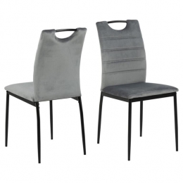 GigaLiving-Eetkamerstoel-Donkergrijs-Stof-Zithoogte46cm-Erosen-Setvan4