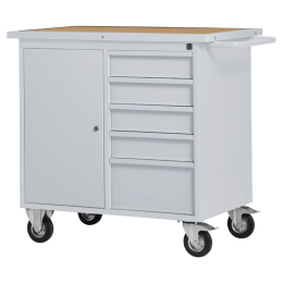 Gereedschapswagenwerkbank-5ladenampdeur-MWP-102Grijsral7035