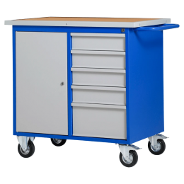 Gereedschapswagenwerkbank-5ladenampdeur-MWP-102Grijsral7035antracietral7016