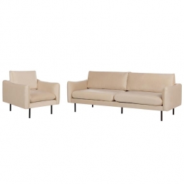 Beliani-VINTERBRO-Bankenset-Beige-Fluweel