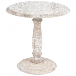 Beliani-JAMBIA-Bijzettafel-Gebrokenwit-Mangohout