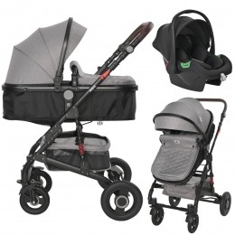 LorelliAlbaPremiumOpalineGrey3-in-1CombiKinderwageninclSpiritAutostoel