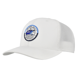 MizunoGolfWorkshopTruckerHatWitDamesHerenMaatOneSize