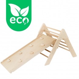 LunaToysNaturelECOHoutenKlimrekmetGlijbaanLU-03385