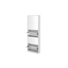 FeelFurniture-Schoenenkastmetspiegel-5Laden-Wit