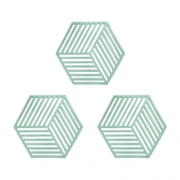 KrumblePannenonderzetterHexagon-Groen-Setvan3