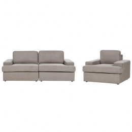 Beliani-ALLA-Bankenset4-zits-Taupe-Polyester