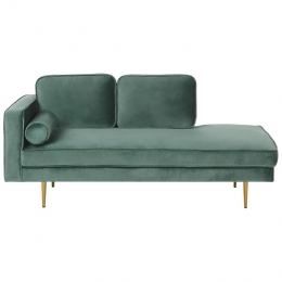 Beliani-MIRAMAS-Chaiselongue-Mintgroen-Linkerzijde-Fluweel