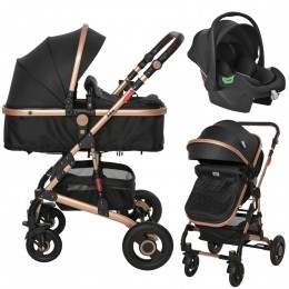 LorelliAlbaPremiumBlack3-in-1CombiKinderwageninclSpiritAutostoel
