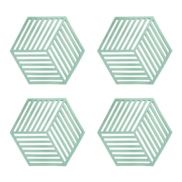 KrumblePannenonderzetterHexagon-Groen-Setvan4