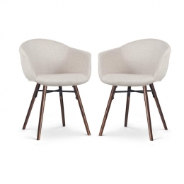 NolonNena-Otiseetkamerstoelbeige-walnoothoutenonderstel-set